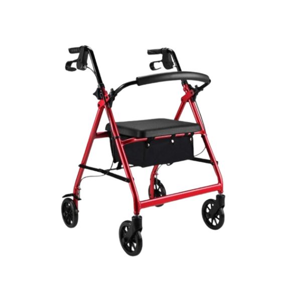 ROLATEUR AIDE A LA MARCHE EN ACIER ROUGE PLIABLE